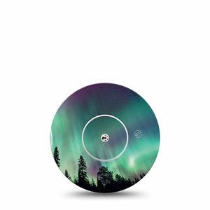 ExpressionMed Northern Lights Freestyle Libre and Libre 2 Plus Tape, Abbott Lingo, Single Tape and Single Sticker Colorful Night Sky, Plaster Continuous Glucose Monitor Design