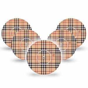 ExpressionMed Plaid and Bougie Libre CGM Patch 5-Pack, Abbott Lingo Tape and Sticker