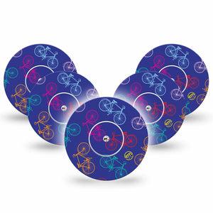 ExpressionMed Neon Bikes Libre Patch, Abbott Lingo 5-Pack with center stickers