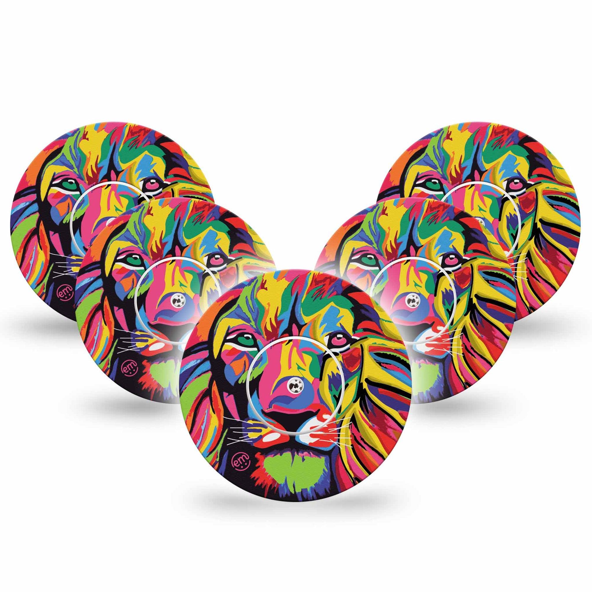 ExpressionMed Majestic Lion Libre Tape, Abbott Lingo 5-Pack with center stickers