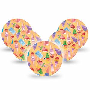 ExpressionMed Popsicles Libre Overpatch 5-Pack, Abbott Lingo with center stickers