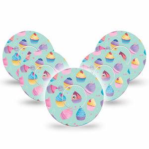 Cupcakes Libre Cover, Abbott Lingo 5-Pack with center stickers