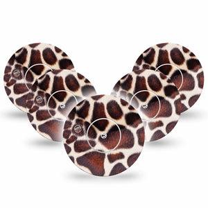 ExpressionMed Giraffe Print Libre Patches 5-Pack, Abbott Lingo with center stickers