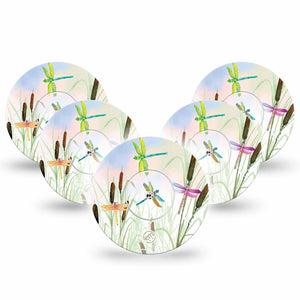 ExpressionMed Dragonfly Libre Tape 5-Pack, Abbott Lingo with center stickers