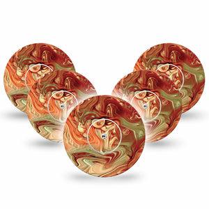 ExpressionMed Rustic Marble Libre Tape, Abbott Lingo 5-Pack with center stickers