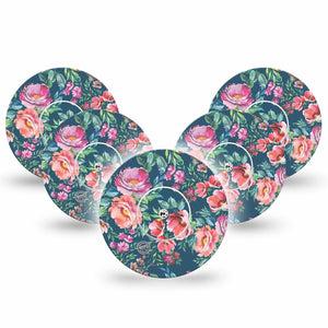 ExpressionMed Floral Enchantment Libre Tapes, Abbott Lingo 5-Pack with center stickers