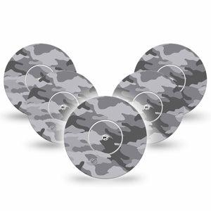 ExpressionMed Gray Camo Libre 3 Tapes, Abbott Lingo 5-Pack with center stickers