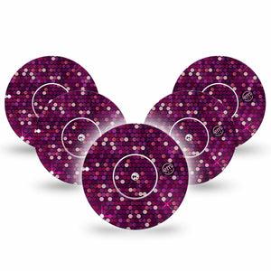 ExpressionMed Pink Sequins Libre Patch, Abbott Lingo 5-Pack with center stickers