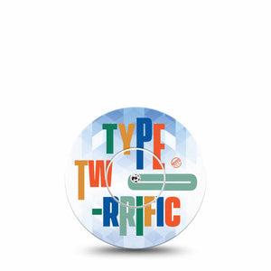 ExpressionMed Type Two-rrific Freestyle Libre 2 and Libre 2 Plus Tape, Single Tape and Single Sticker Colored Awareness Themed, Adhesive Tape Continuous Glucose Monitor Design