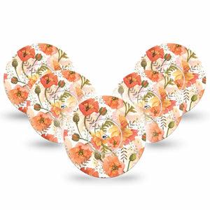 ExpressionMed Peachy Blooms Libre Tapes 5-Pack Sticker and Tape, Abbott Lingo