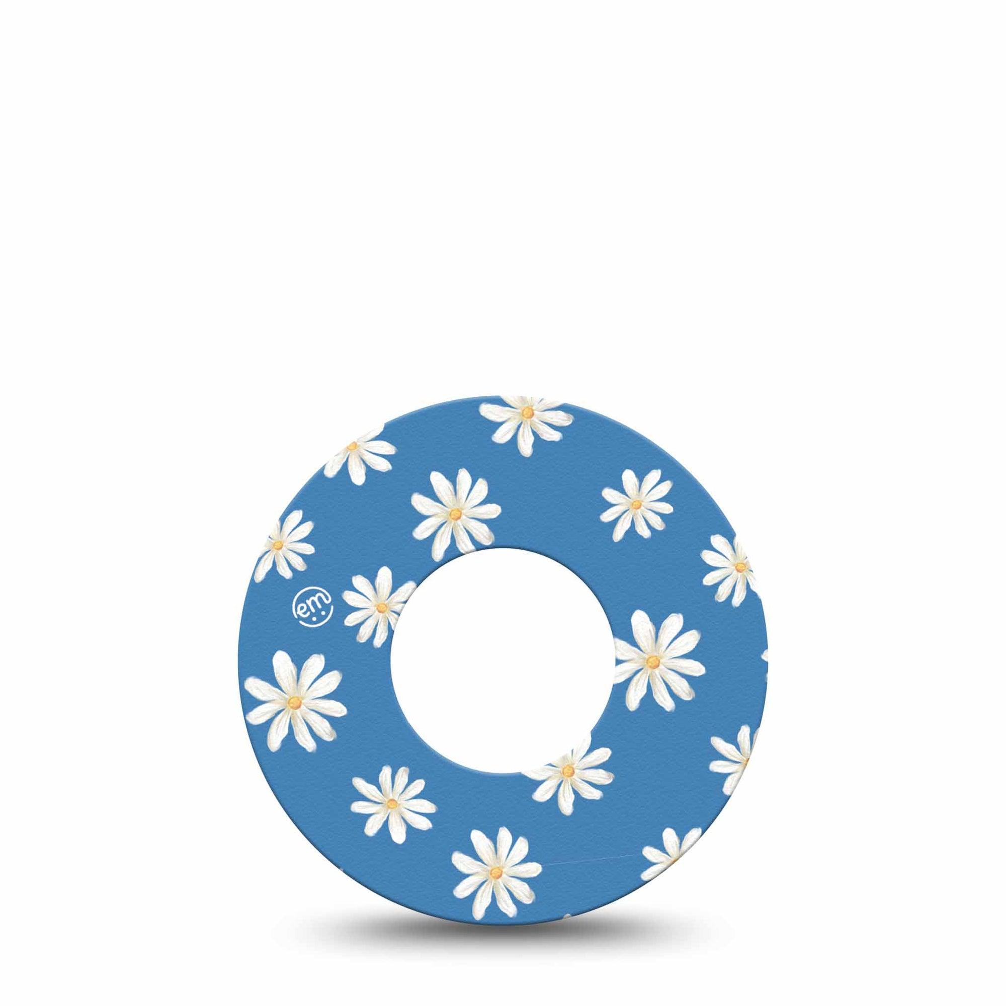 ExpressionMed Painted Daisies Freestyle Libre and Libre 2 Plus Tape, Abbott Lingo, Single Tape Painted Daisies Themed, Fixing Ring Tape Continuous Glucose Monitor Design