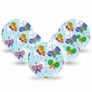 Cute Butterflies Libre Tape, Abbott Lingo 5-Pack with center stickers