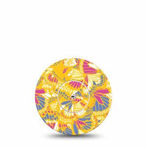 Yellow Butterfly Wings Libre Tape, Abbott Lingo with center sticker