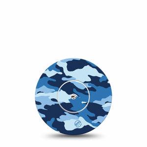 ExpressionMed Blue Camo Freestyle Libre and Libre 2 Plus Tape, Abbott Lingo, Single Tape and Single Sticker Digital Camo, Fixing Ring Tape Continuous Glucose Monitor Design