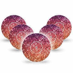 ExpressionMed 5-Pack Glittering Fall Ombre Libre CGM Adhesives, Abbott Lingo Tape and Sticker
