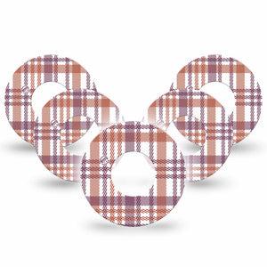 Auburn Plaid Libre Tape 5-pack, Fall Fashion Sticker, Abbott Lingo
