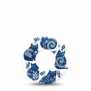 Blue Delft Animals Kittens Libre Freestyle CGM Patch, Abbott Lingo Single Tape