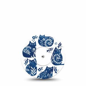 Blue Delft Animals Kittens Libre Freestyle CGM Patch, Abbott Lingo Single Tape and Sticker