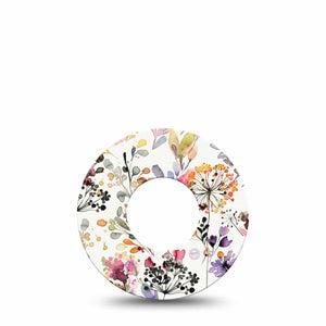 Delicate Grasses Libre Overlay Tape, Single, Fall Floral CGM Adhesive Design, Abbott Lingo