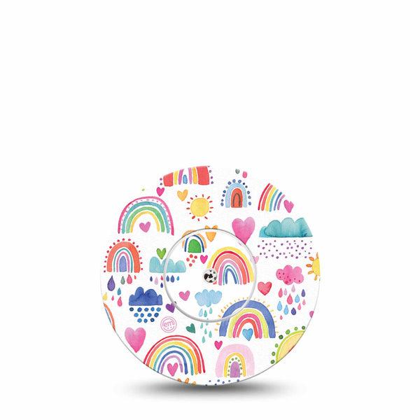ExpressionMed Rainbows of Hope Libre Freestyle CGM Adhesive Patch, Abbott Lingo with center sticker