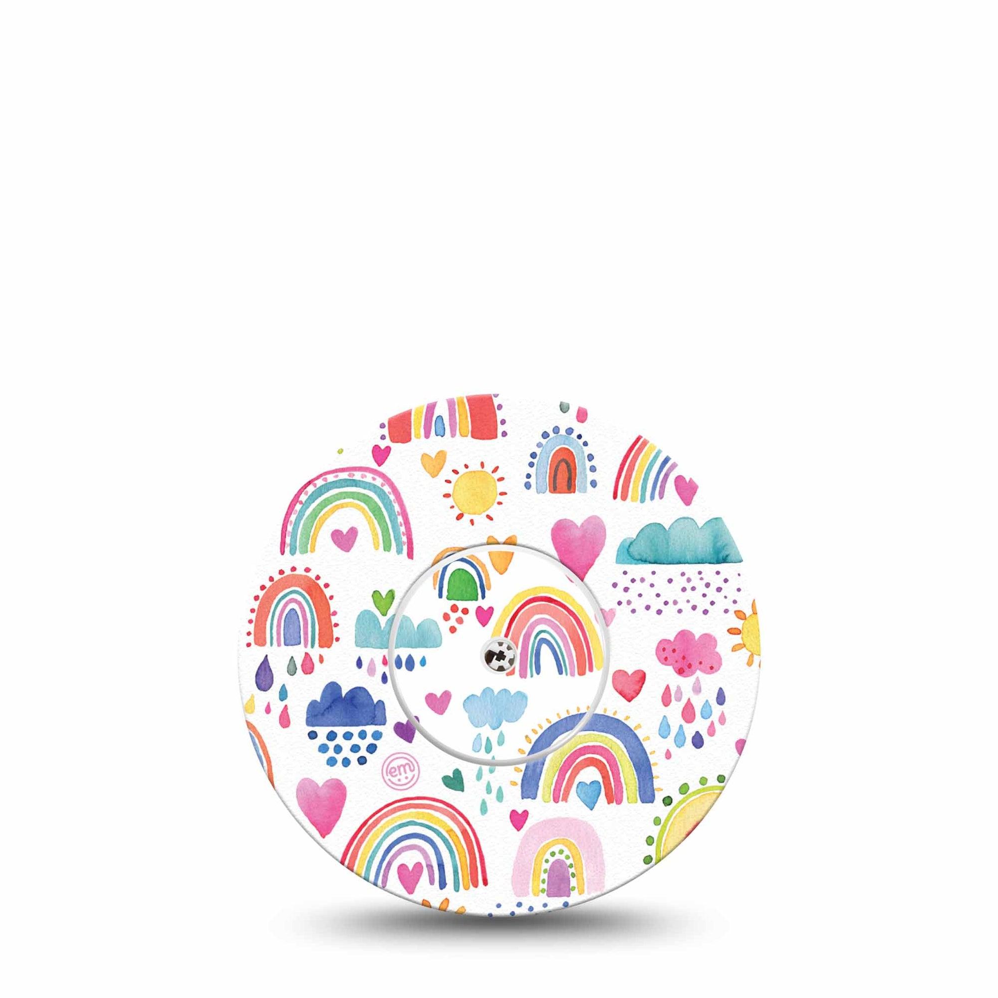 ExpressionMed Rainbows of Hope Libre Freestyle CGM Adhesive Patch, Abbott Lingo with center sticker