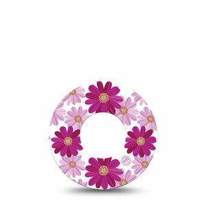 Brilliant Daisies Libre CGM Adhesive Patch floral for women, Abbott Lingo Single Tape 