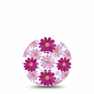Brilliant Daisies Libre CGM Adhesive Patch floral for women, Abbott Lingo Single Tape and Sticker