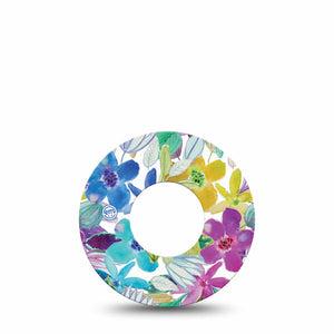 Watercolor Floral Libre CGM Patch, Abbott Lingo Single Tape