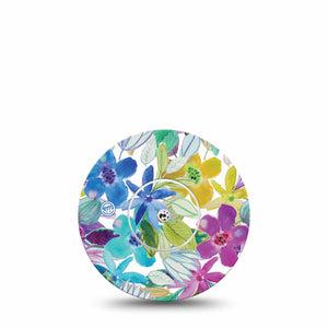 Watercolor Floral Libre CGM Patch, Abbott Lingo Single Tape and Sticker