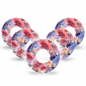 ExpressionMed 5-Pack Magical Blooms Libre CGM Adhesives, Abbott Lingo Tapes