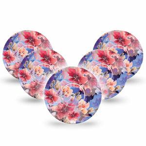 ExpressionMed 5-Pack Magical Blooms Libre CGM Adhesives, Abbott Lingo Tapes and Stickers