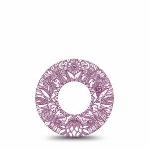 Burgundy Floral Libre Tape, Single, Fall Floral CGM Adhesive, Abbott Lingo Single Tape