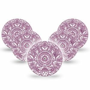 Burgundy Floral Libre Tape, 5-Pack, Fall Floral CGM Adhesive, Abbott Lingo Tapes and Stickers