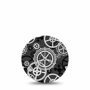 ExpressionMed Mechanisms Libre 2 Perfect Fit Tape, Single, Machine Gear Themed Design, Abbott Lingo with center sticker