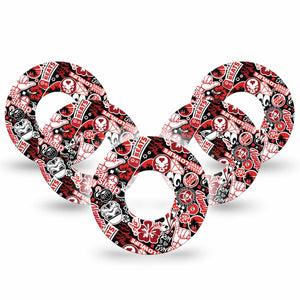 Sticker Bomb Libre 2 Perfect Fit Adhesive Tape, 5-Pack, Sticker inspired design CGM Adhesive patch, Abbott Lingo