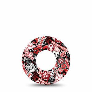 Sticker Bomb Libre 2 Perfect Fit Adhesive Tape, Single, Sticker inspired design CGM Adhesive patch, Abbott Lingo