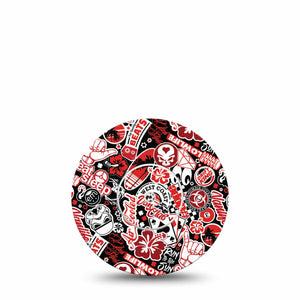 Sticker Bomb Libre 2 Perfect Fit Adhesive Tape, Single Tape and Single Sticker, Sticker inspired design CGM Adhesive patch, Abbott Lingo