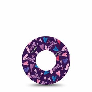 Watercolor Love Libre 2 Perfect Fit Adhesive Tape, Single, Valentine's Day Theme Design, Heart and Love, Abbott Lingo