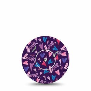 Watercolor Love Libre 2 Perfect Fit Adhesive Tape, Single Tape and Sticker, Valentine's Day Theme Design, Heart and Love, Abbott Lingo