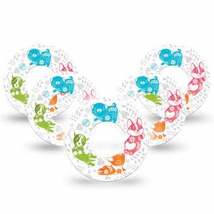 ExpressionMed Gooseberry Puppies Libre 2 Perfect Fit Adhesive Patch, 5-Pack, Pyrex Puppy Themed CGM Adhesive Tape Design, Abbott Lingo