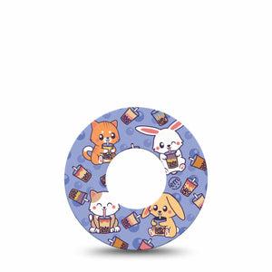 Boba Buddies Libre 2 Perfect Fit Adhesive Patch, Single Tape, Animal Design CGM Adhesive Patch, Abbott Lingo