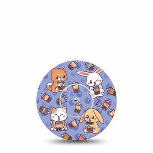 Boba Buddies Libre 2 Perfect Fit Adhesive Patch, Single Tape and Sticker, Animal Design CGM Adhesive Patch, Abbott Lingo