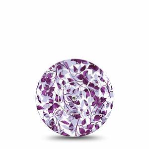 ExpressionMed Textured Petals Libre Tape, Single, Floral Purple Artwork Themed, CGM Patch Design, Abbott Lingo with Center Sticker
