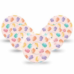 ExpressionMed Macarons Libre 2 Tape, 5-Pack, Colorful Delicacies Inspired, CGM Adhesive Patch Design, Abbott Lingo with Center Stickers