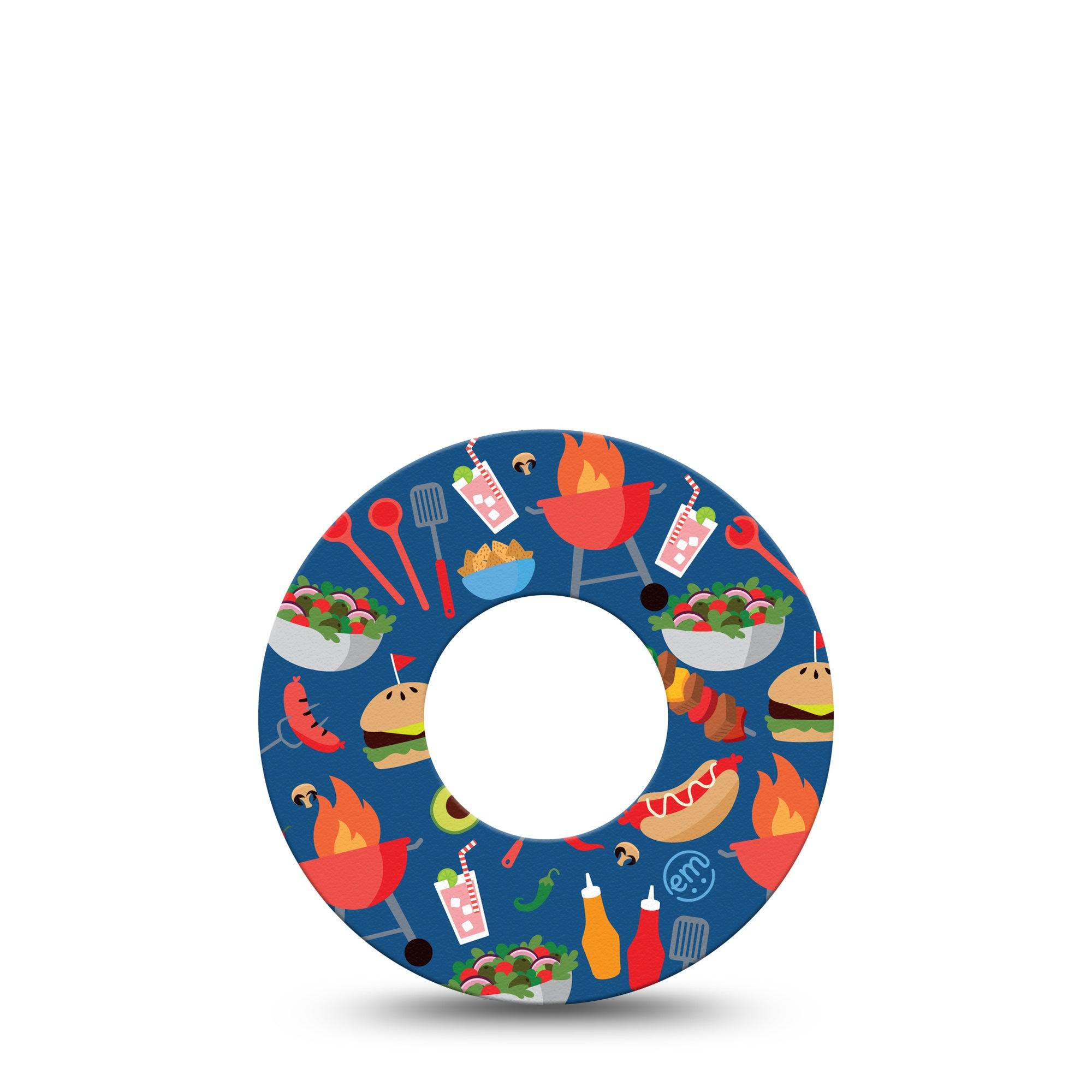BBQ Time Libre 2 Tape, Single, Barbeque Snack Time Themed, CGM Adhesive Patch Design