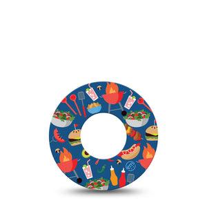 BBQ Time Libre 2 Tape, Single, Barbeque Snack Time Themed, CGM Adhesive Patch Design
