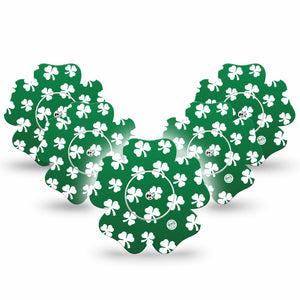 ExpressionMed Shamrock Freestyle Libre 2 and Libre 2 Plus Flower Shape Tape, Abbott Lingo, 5-Pack Tape + 5-Pack Sticker Shamrocks Inspired, Plaster CGM Design