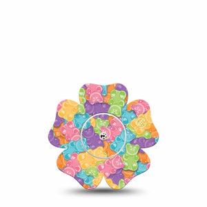 ExpressionMed Gummy Bears Freestyle Libre 2 Flower Shape Tape, Abbott Lingo,  Single Tape and Sticker, Kids' Favorite Fixing Ring Tape CGM Design