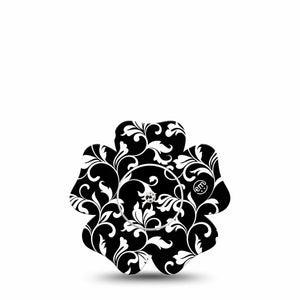 ExpressionMed Fleur de lis Freestyle Libre 2, Abbott Lingo, Flower Shape Tape Single Sticker and Tape goth flower stems Adhesive Tape CGM Design