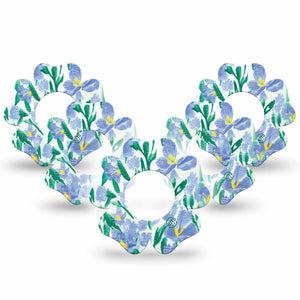 ExpressionMed Hyacinths  Freestyle Libre 2 Flower Shape 5-Pack spring blooming hyacinths Adhesive Tape CGM Design, Abbott Lingo